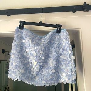 Light Blue Sequin Skirt
